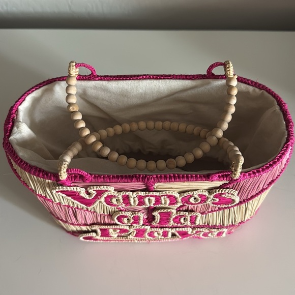 REVOLVE x Mercedes Salazar Vamos A La Playa Raffia Woven Bag - Picture 3 of 7